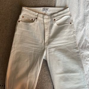 Re/Done 70’s Stove Pipe Off-White High Waisted Jeans Size 27